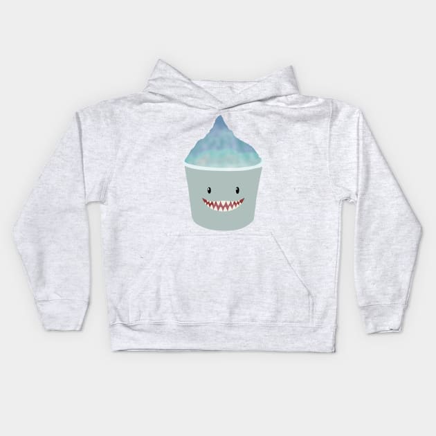 Hawaiian shaved ice shark Kids Hoodie by Becky-Marie